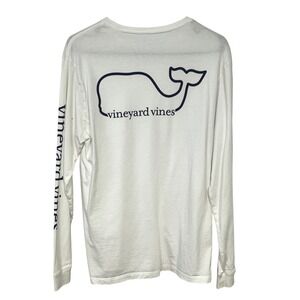 Vineyard‎ Vines White Long Sleeve Whale Logo Shirt S Cotton Preppy Coastal Core
